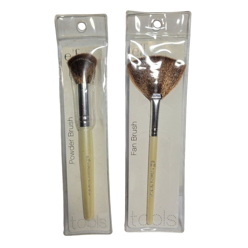 NWOT E.L.F. Tools Fan & Powder Brush Duo